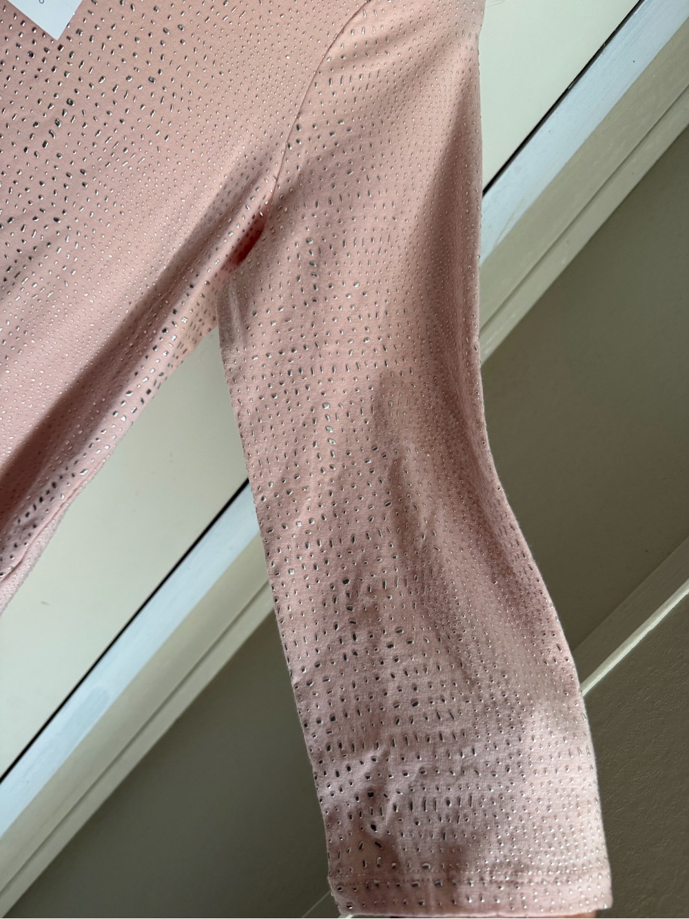 NWT Zenergy by Chicos dew drop pixie pink Studded Detail 3/4 Slv Tee M/8 boho - Picture 7 of 9